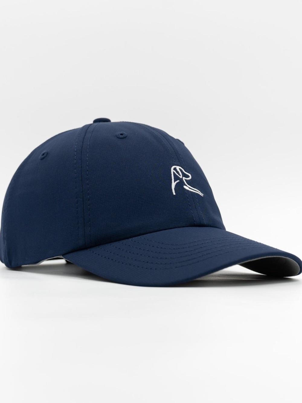 Rhoback Navy Performance Golf Hat Dog Logo Adjustable Baseball Cap